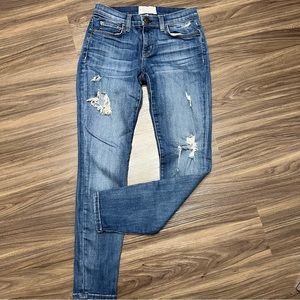 Current/Elliot Blue Denim sz 26 Skinny Medium Waisted Jean distressed